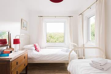 The second twin bedroom at the back of the property.