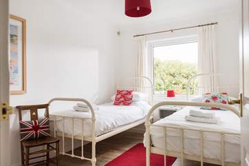 One of the twin bedrooms.