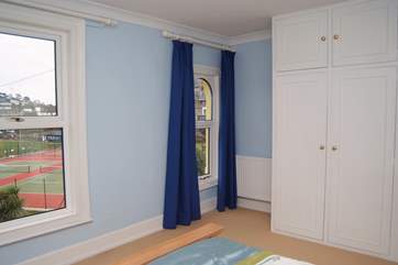 There are views of the river and the town from the double bedroom.