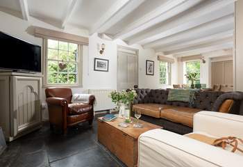 The sitting/dining-room makes for a sociable holiday.