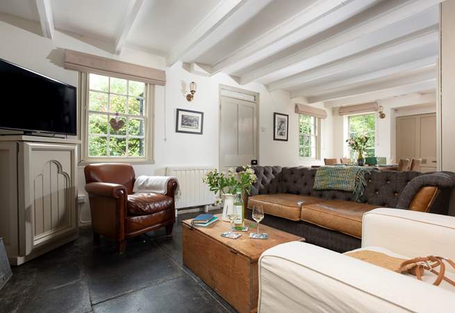 The sitting/dining-room makes for a sociable holiday.