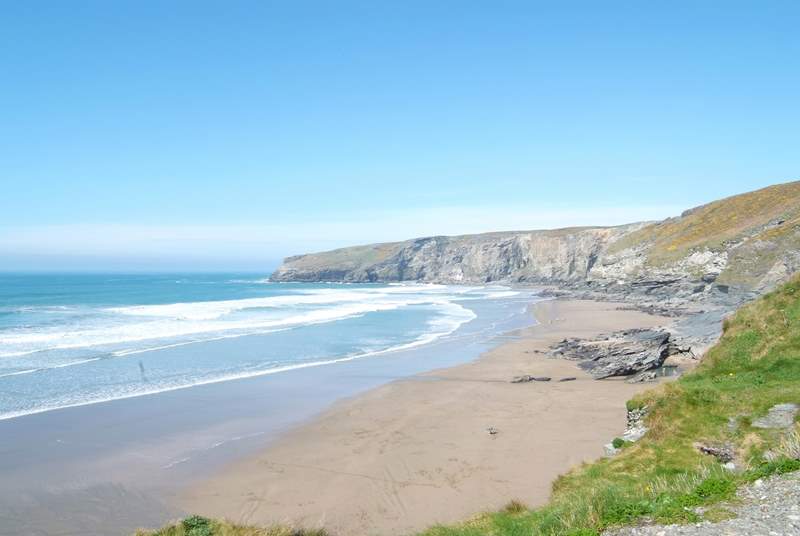 There are so many stunning beaches to discover on this stretch of coastline from child friendly Daymer Bay, the surfers' favourite of Polzeath and this one...Trebarwith Strand.