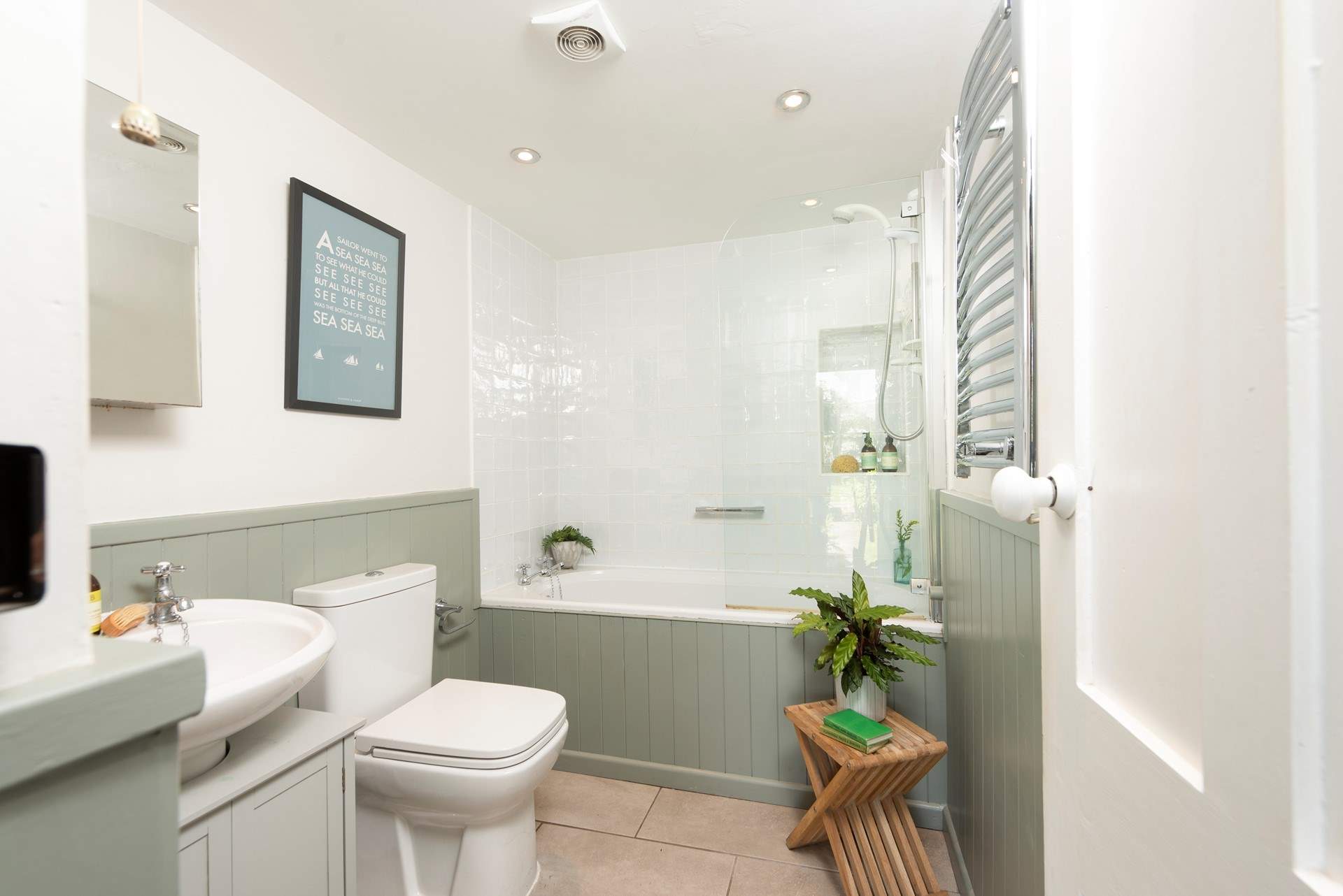 The delightful cottage bathroom is on the ground floor. 