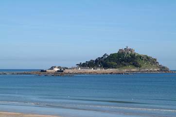 St Michael's Mount is visible in the distance from the apartment.