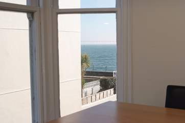 Sea glimpses from the dining-area.