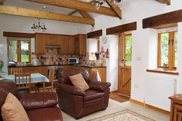 The comfortable open plan living-room.