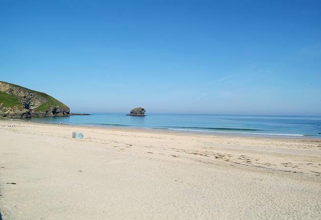 Portreath beach is only a few minutes' drive from the cottage.