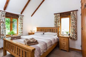 The spacious double bedroom.