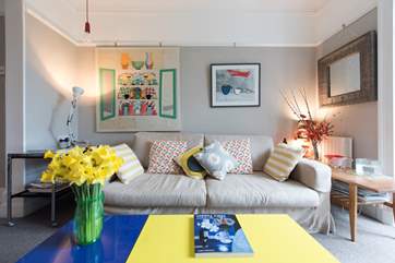 Fabulous works of art adorn the walls.
