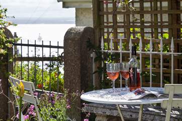 Enjoy a glass of wine and take in the lovely view of St Ives.