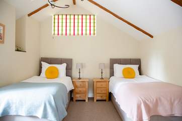 The second bedroom which can be made up as a double or twin beds.