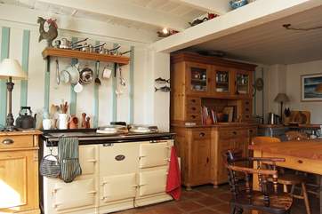 A double Aga warms the cottage.