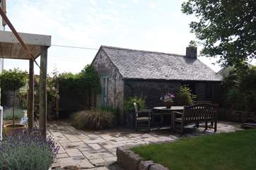 A view of the lovely courtyard garden.