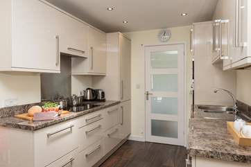 There is an exceptionally well-equipped kitchen, off the living-area, with everything you could need for your stay here.