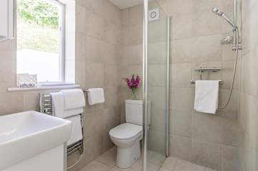 The wet-room style shower which also has a door to the single bedroom for convenience and flexibility - there is a separate cloakroom too.