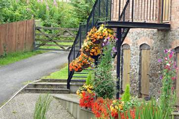 After a short stretch of farm track you come into the farmyard via the gate you can see in this photograph.