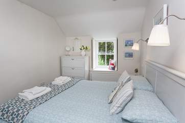 Bedroom two overlooks quaint Duck Street, which leads onto the harbour. The sea is waiting for you!