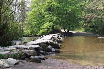 The ancient Tarr Steps just a few miles from Dulverton - an iconic Exmoor landmark.