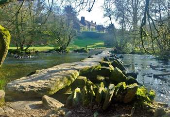 The ancient clapper bridge, of Tarr Steps is just a few miles from Dulverton.  Have a beautiful walk along the river and stroll across this historic monument.