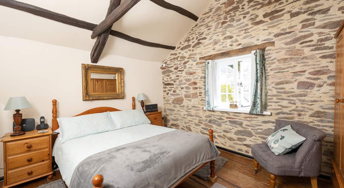 The double bedroom looks out over the hidden gardens in the heart of Dulverton.