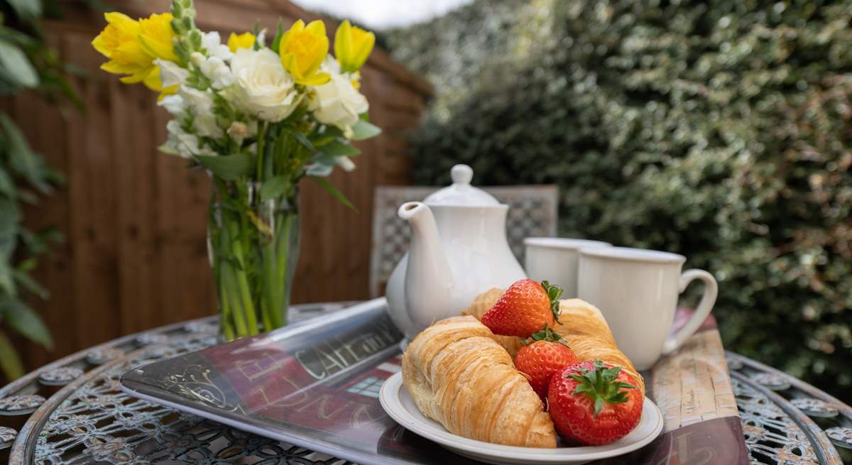 Treat yourself to breakfast on the sunny patio.