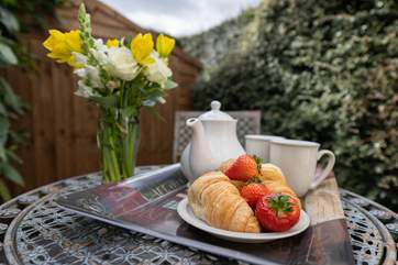 Treat yourself to breakfast on the sunny patio.