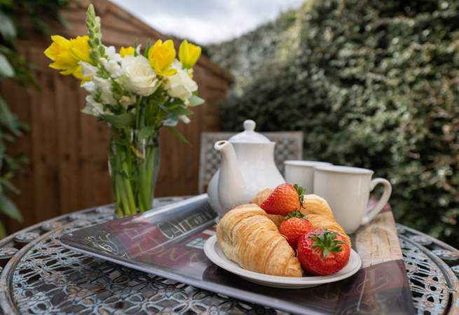 Treat yourself to breakfast on the sunny patio.