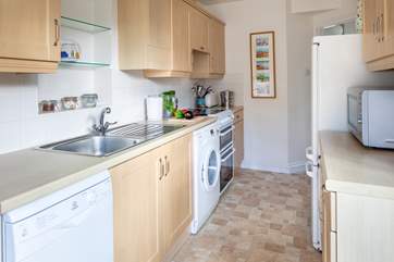 The well-equipped kitchen has all you need for preparing delicious holiday treats.