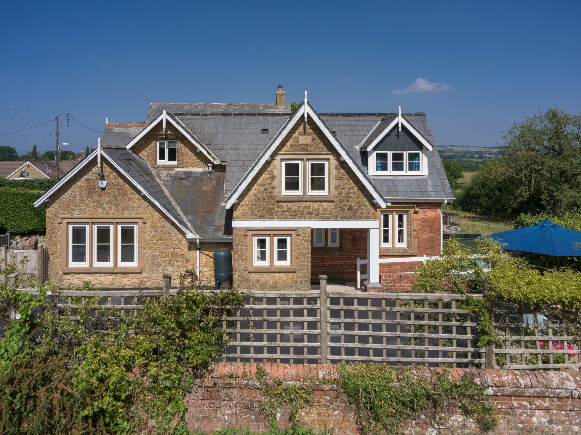 The setting for this cottage, taken from the garden of the village pub. The owners live at The Old School House, which is behind The Old School Gables.
