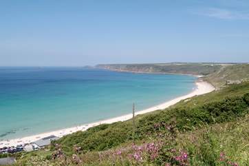 Sennen Cove along the coast.