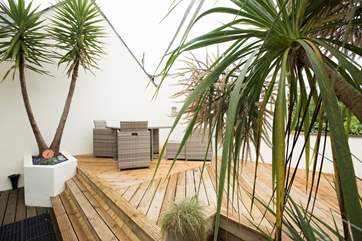 The lovely terrace is a sun-trap.