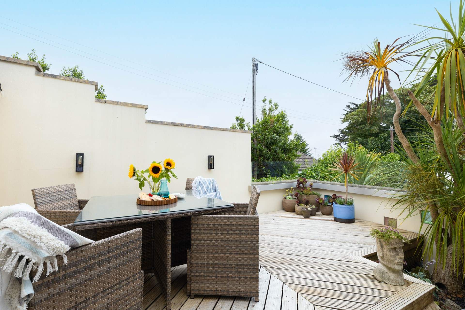 The lovely terrace is a sun-trap.