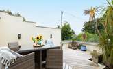 The lovely terrace is a sun-trap. - Thumbnail Image