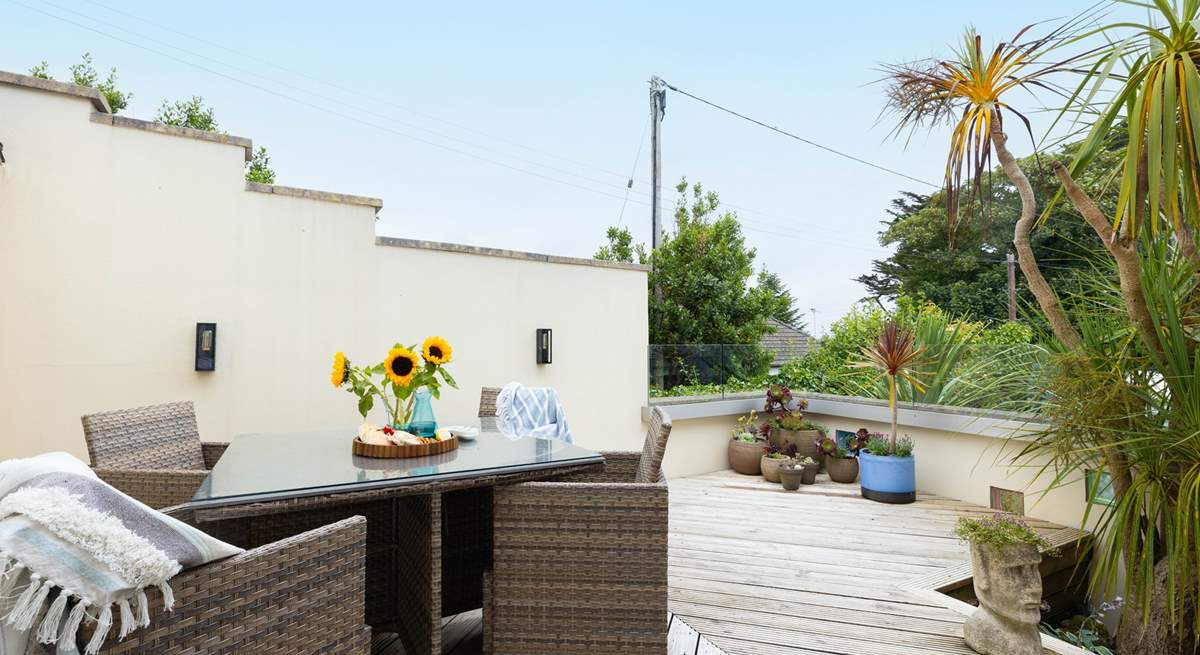 The lovely terrace is a sun-trap.