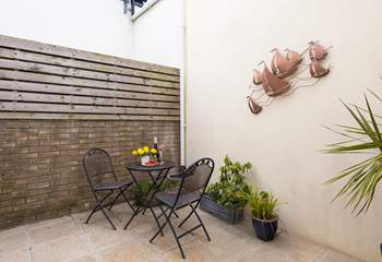 Outside the utility-room is a quiet spot to relax after your days adventures.