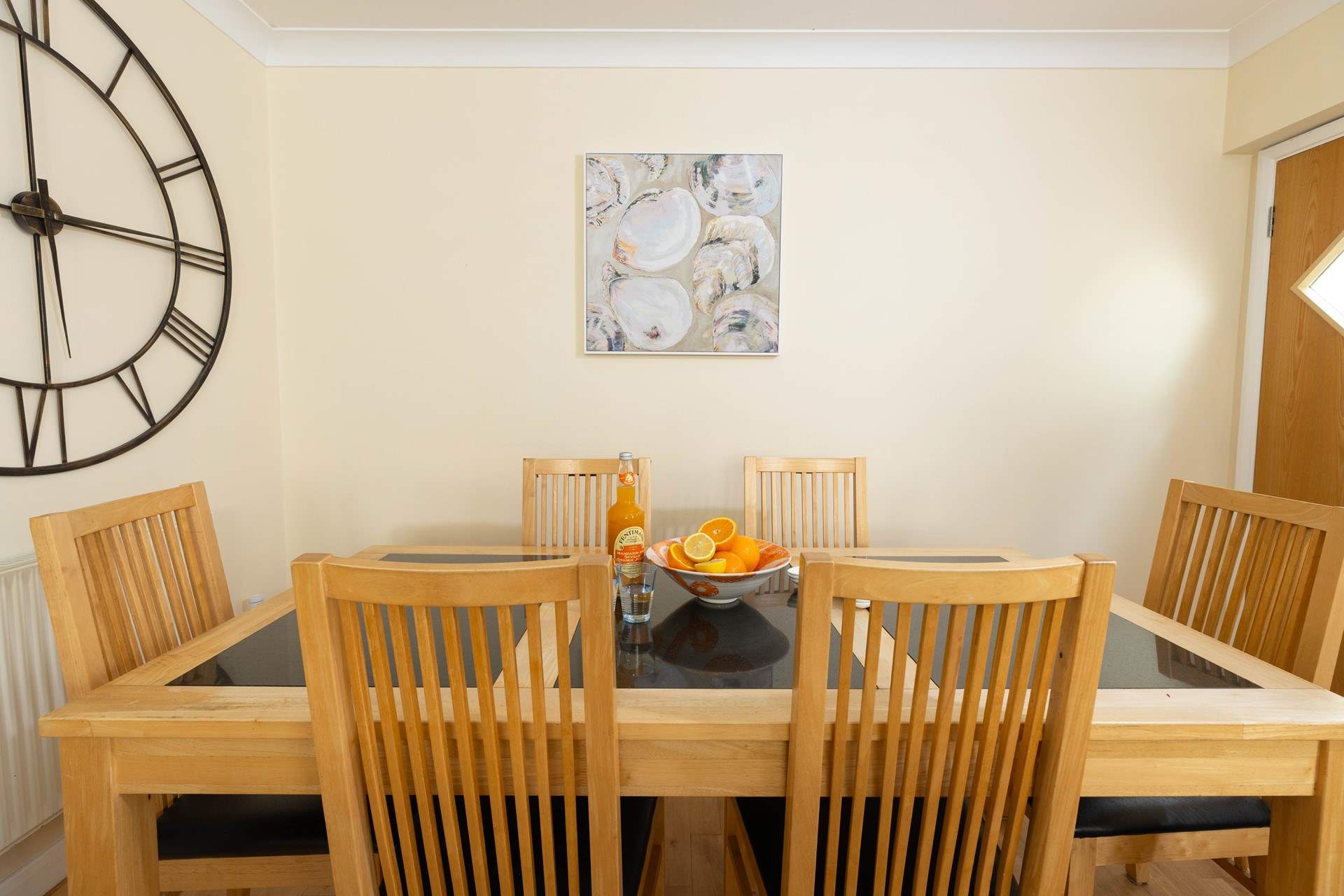 The dining-table in the kitchen.