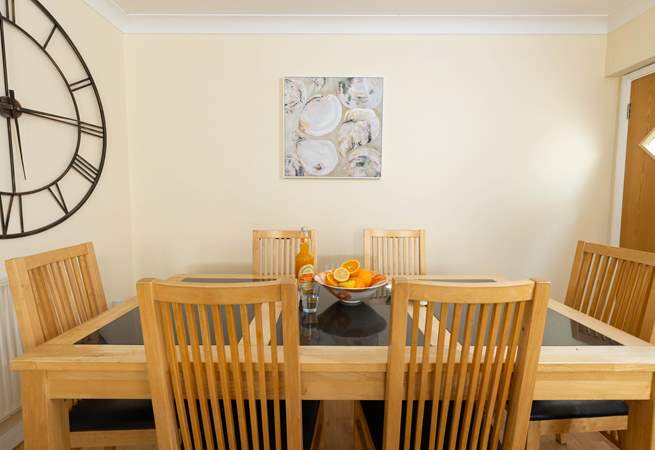 The dining-table in the kitchen.