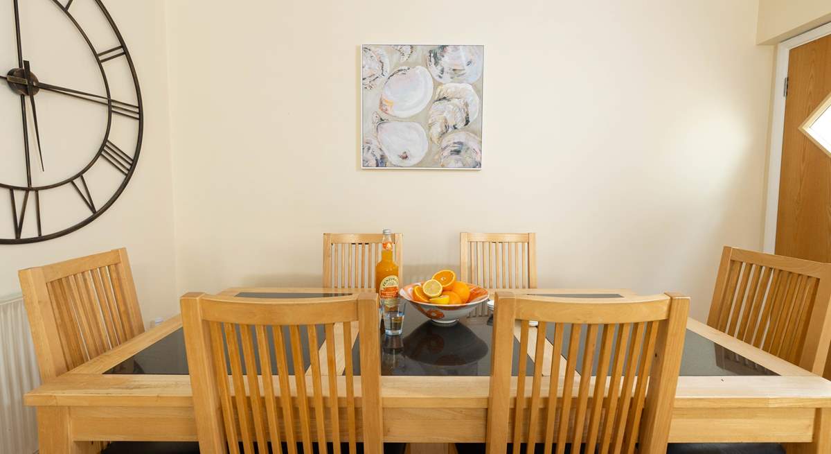 The dining-table in the kitchen.