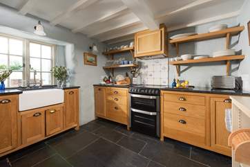 The cottage style kitchen has everything you will need.