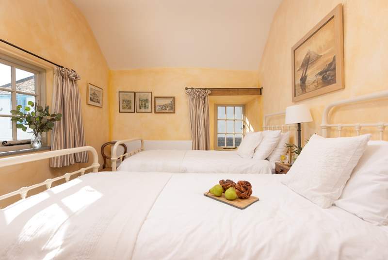 The twin bedded room is ideal for either children or adults.