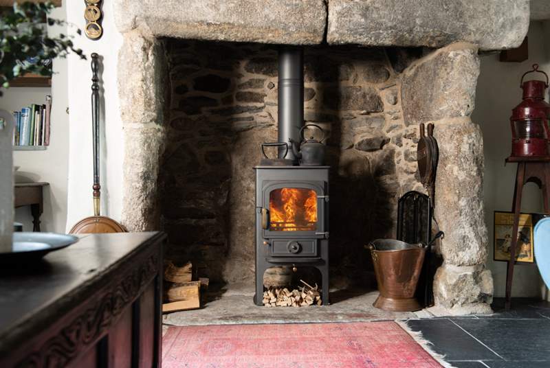 The wood-burner will keep you warm whatever the weather.