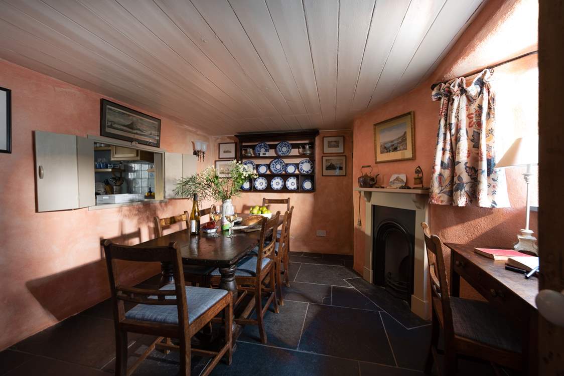 The dining-room is the ideal place for chatting about the day ahead and there's a handy hatch for food service.
