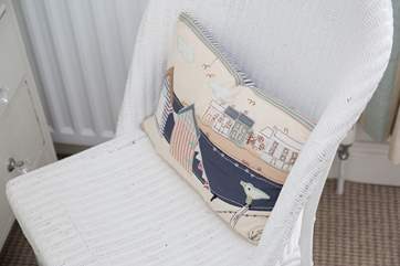 A pretty bedroom chair.