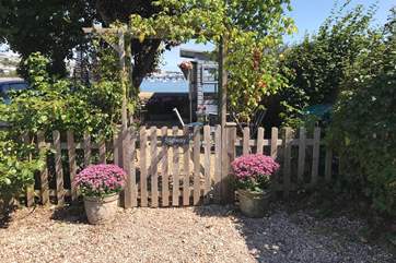 The gated waterfront garden.