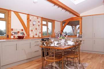 Snaffles Lodge looks out over fields and paddocks.