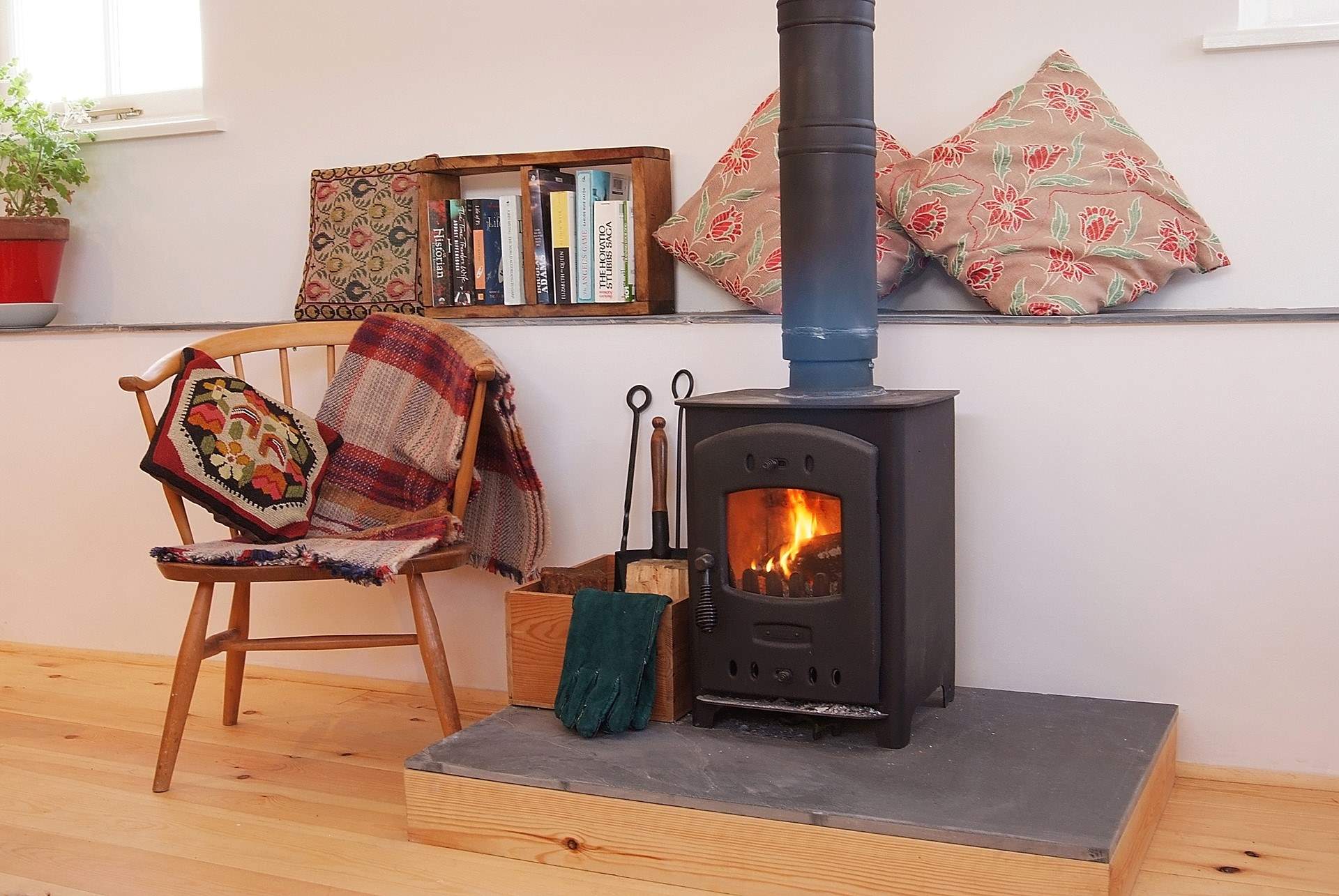 The welcoming wood-burner.