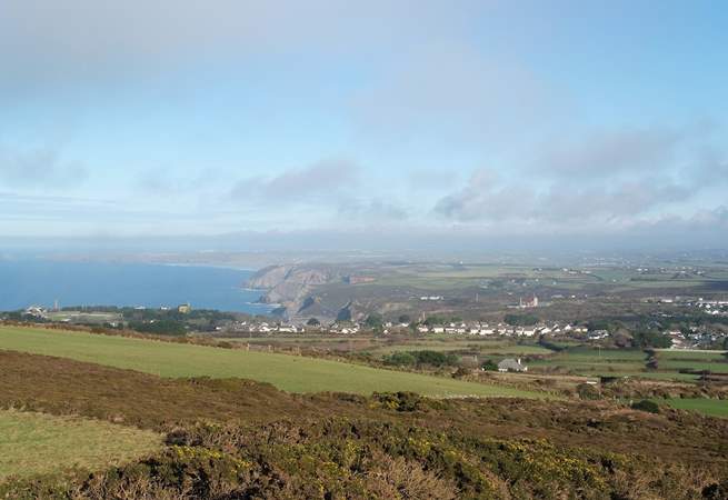 At the top of St Agnes Beacon the views up the coast beyond the village of St Agnes are breathtaking.