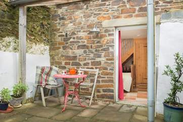 A private sheltered courtyard for morning coffee and evening drinks.