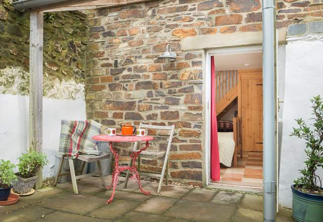 A private sheltered courtyard for morning coffee and evening drinks.