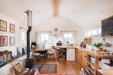 The first floor open plan living-room, snug and cosy whatever the weather!